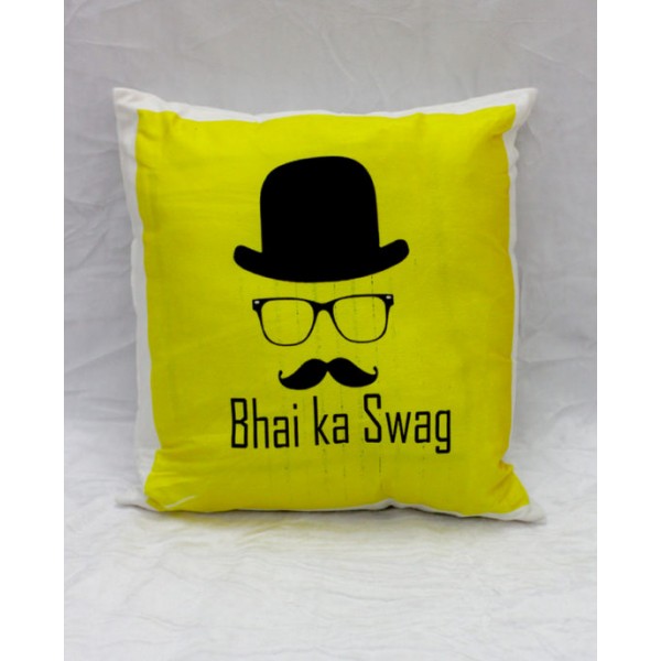 GRABADEAL Bhai Ka Swag LED Light Cushion Gift for Sister